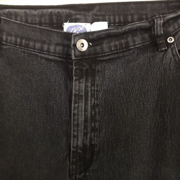 DG2 Diane Gilman Women's Studded Stretch Denim Jeans Wide Leg Dark Wash Siz 20W - Picture 3 of 9